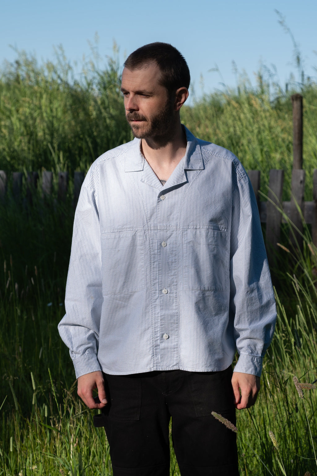 Crop Camp Collar Shirt - L - ARCHIVE