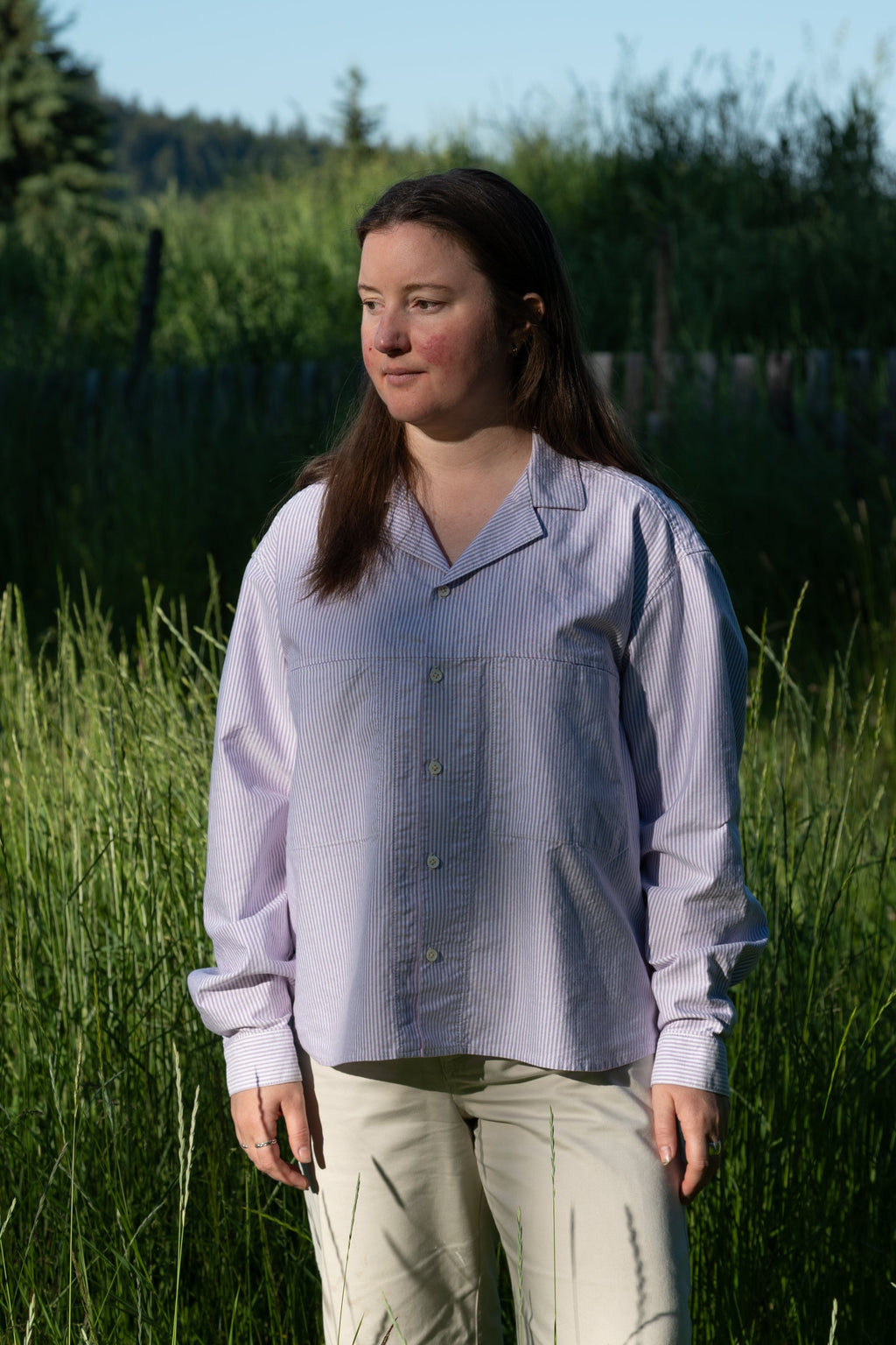 Crop Camp Collar Shirt - S - IMPERFECT