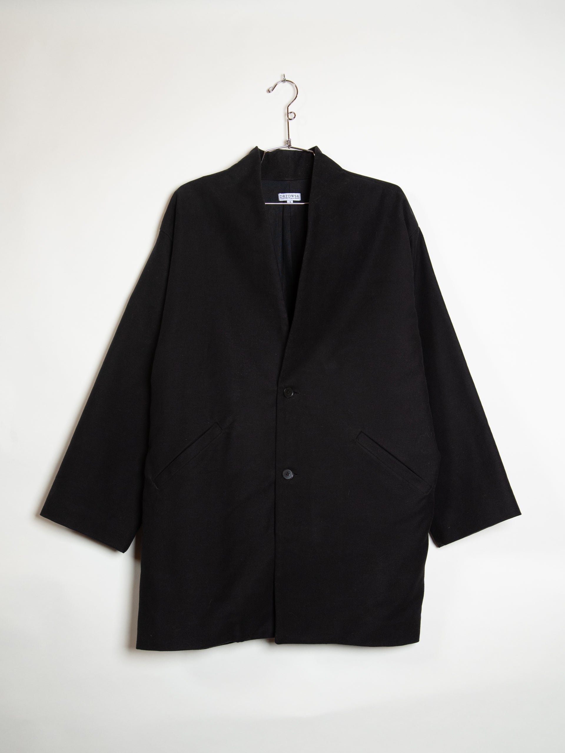 Shawl Collar Coat - Black Moleskin - ARCHIVE SALE